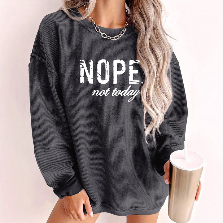Casual sweatshirt for women with a textured fabric and a catchy slogan Lune London