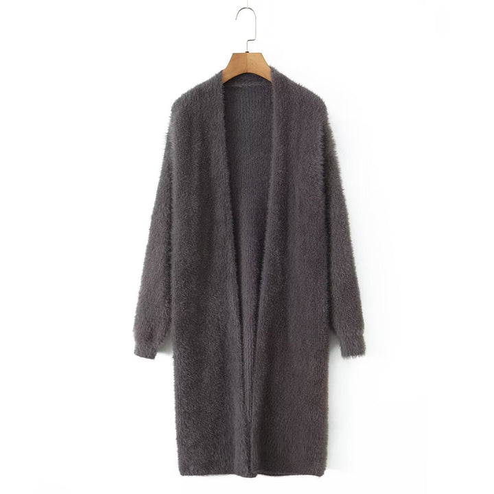 Ladies comfortable knit sweater with open front design and long sleeves Lune London