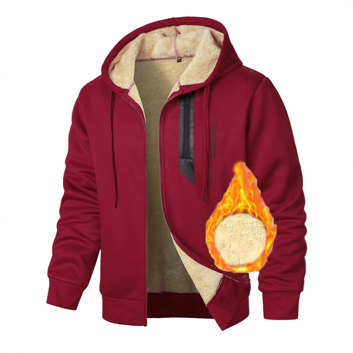 Men's fleece hoodie with heated lining and practical zip pockets Lune London
