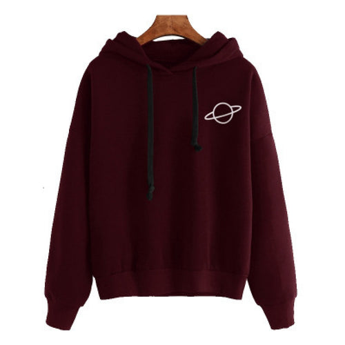 Ladies comfortable hoodie with planetary pattern Amarae