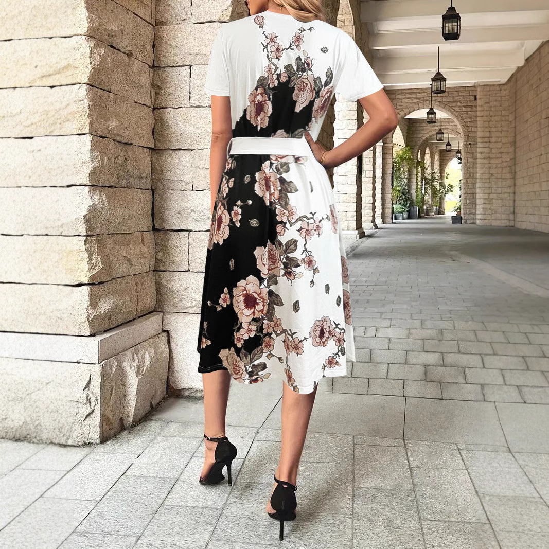 Lune London Floral Print Knot Midi Dress for Women