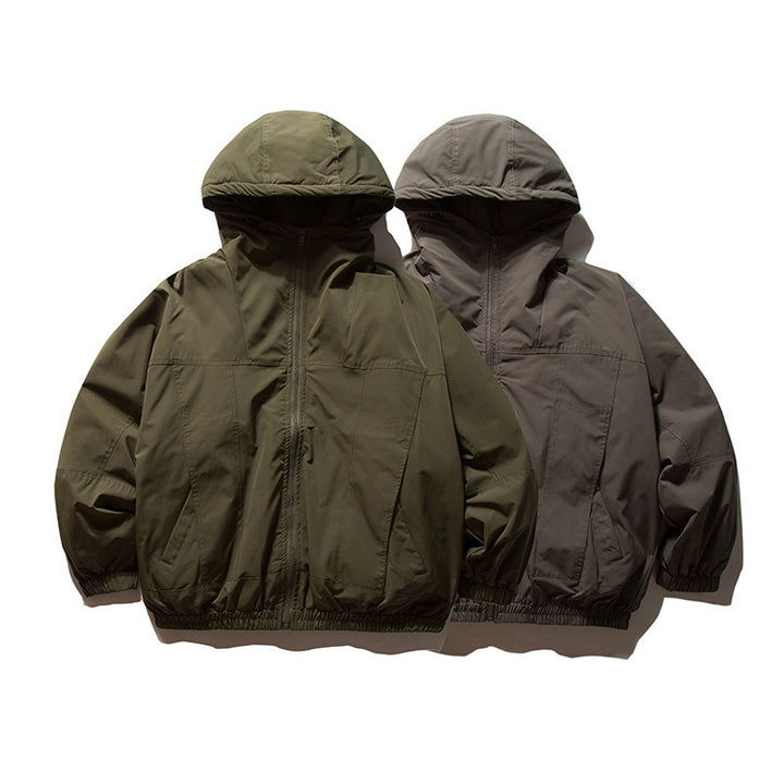 Men's lightweight wind and water-repellent hoodie jacket in boxy oversized cut with elastic cuffs Amarae