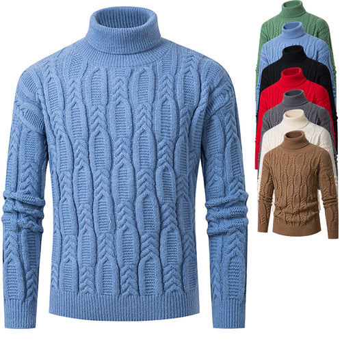High-quality turtleneck pullover for men with embossed pattern Amarae