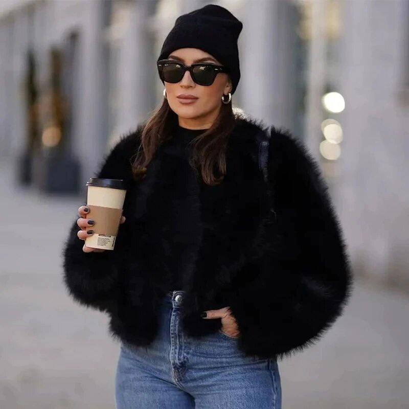 Ladies comfortable faux fur jacket Lune London