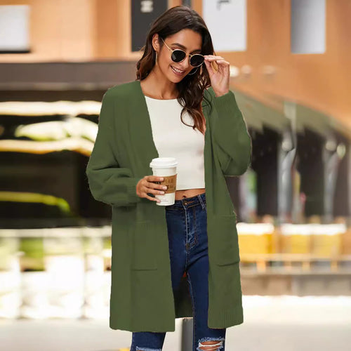 Women's comfortable knitted cardigan with deep pockets and soft material Amarael