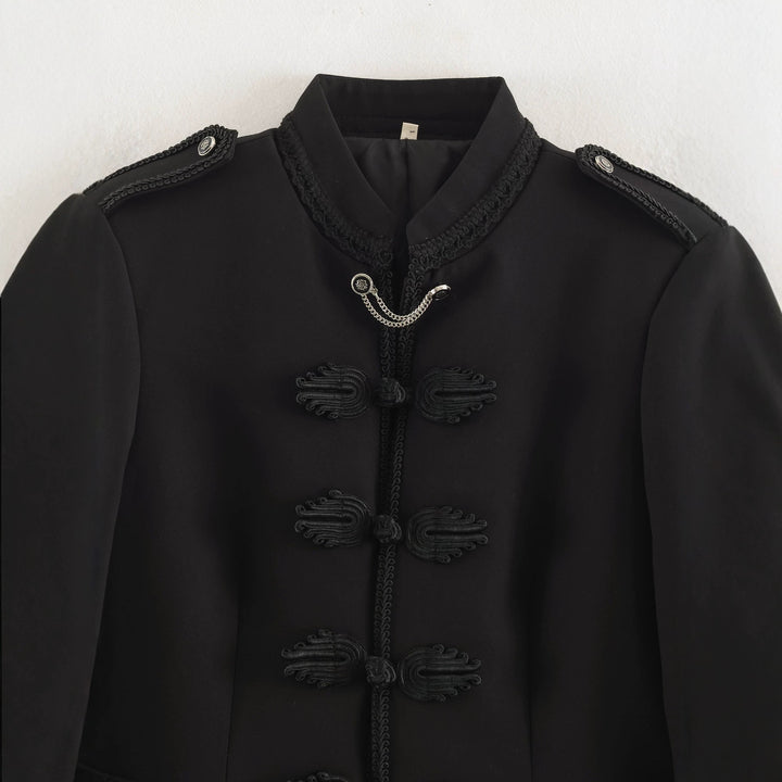 Women's tailored short jacket in Habsburg-inspired military style with cord closure Amarae