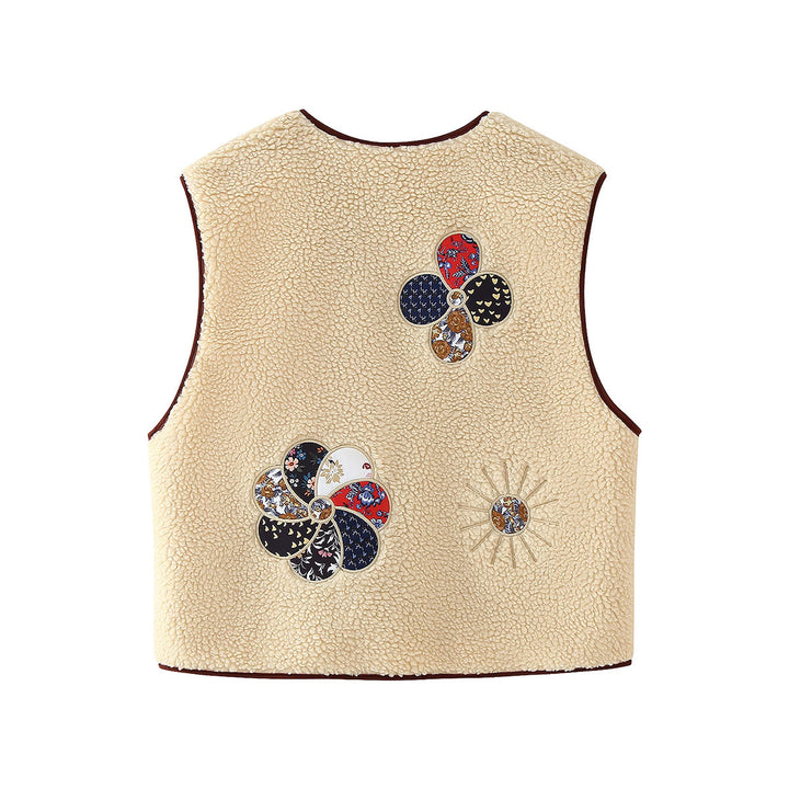 Women's vest with floral design and cozy fleece Lune London