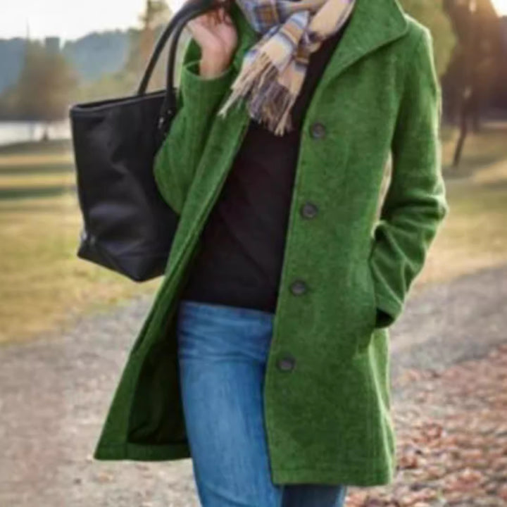 Elegant wool coat for women with classic lapels Amarae