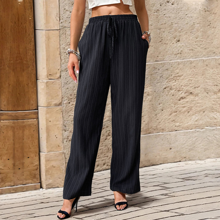 Relaxed Palazzo Pants for Women with Elastic Waist and Side Pockets Lune London