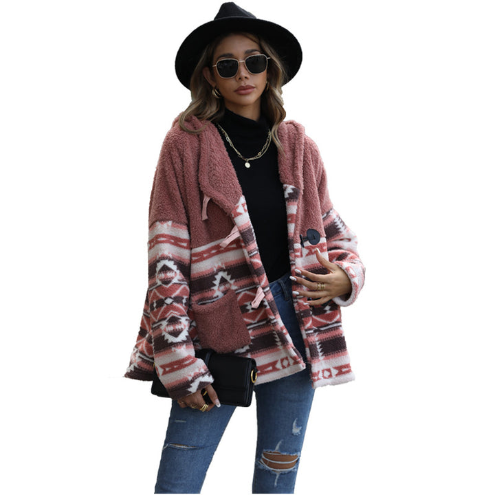 Ladies comfortable fleece clothing with checkered pattern and practical pockets Lune London