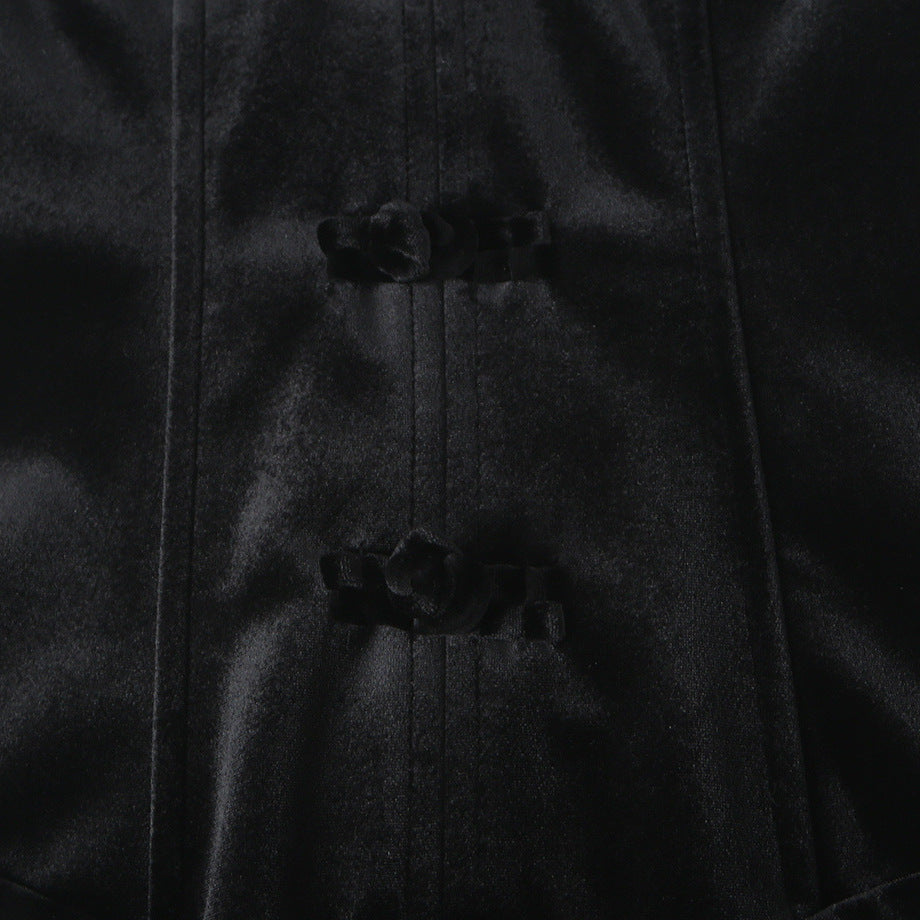 Women's velvet mini dress with tailored corset look and flared skirt Amarae