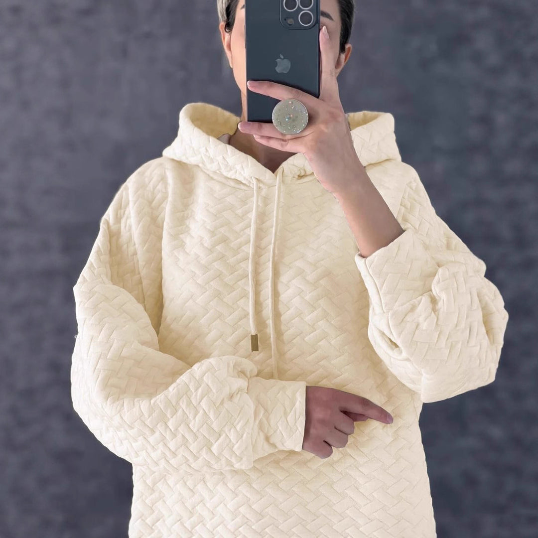 Casual hooded sweatshirt dress for women with side slits Lune London