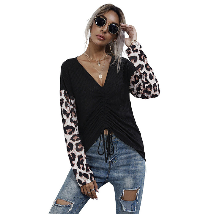 Wrapped top for women with leopard sleeves Lune London