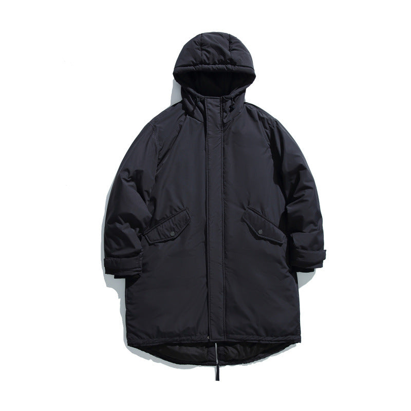 Unisex Quilted Long Parka in Boxy Cut with Hood and Drawstring Hem Amarae