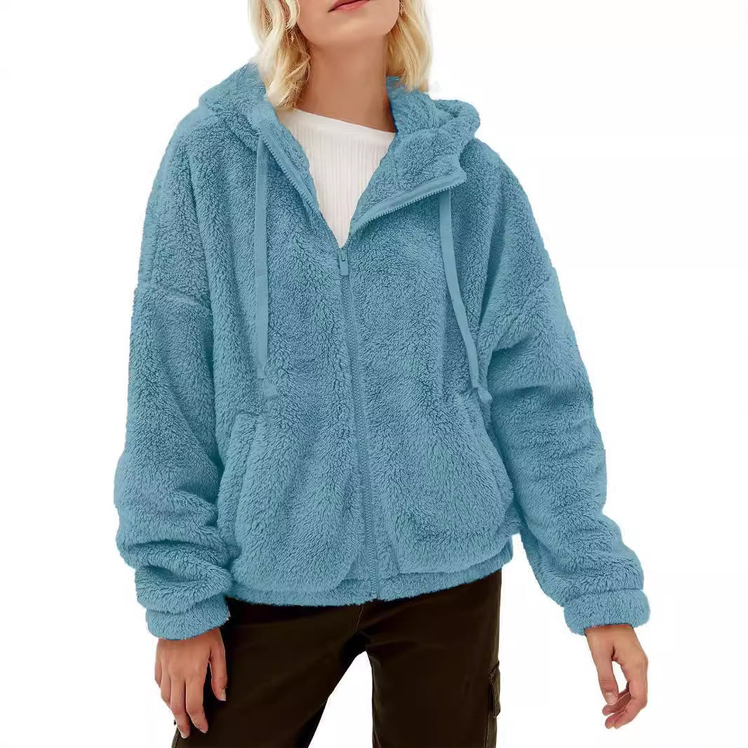 Cozy jacket for women with hood and side pockets Lune London