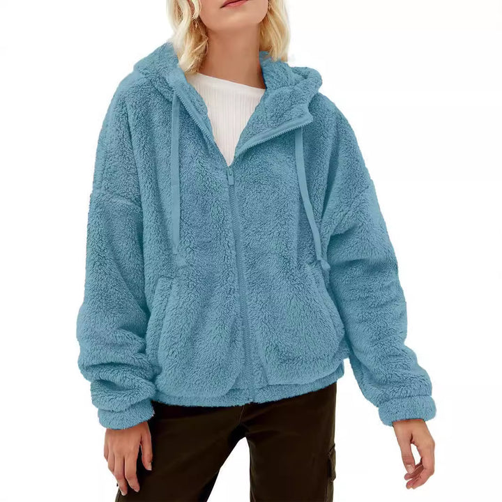 Cozy jacket for women with hood and side pockets Lune London
