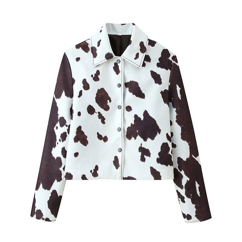 Faux leather fashion jacket for women with creative stain pattern Lune London