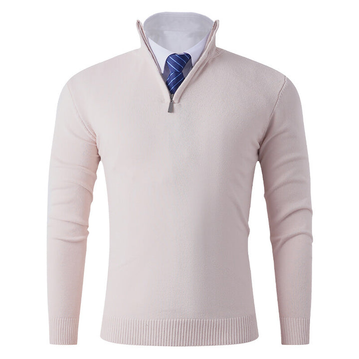 Men's knit sweater with modern zipper and elastic hem Lune London