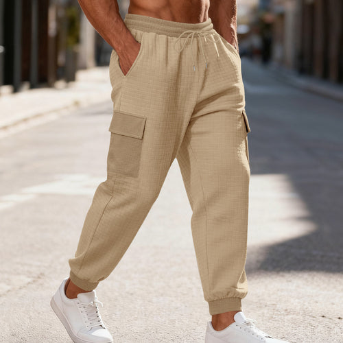 Men's Cargo Jogging Pants with Elastic Waistband and Practical Pockets Amarae