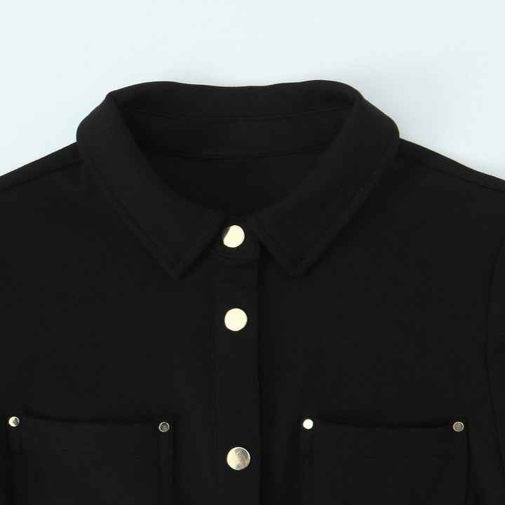 Ladies shirt dress with waist gathering and chest pockets Amarae