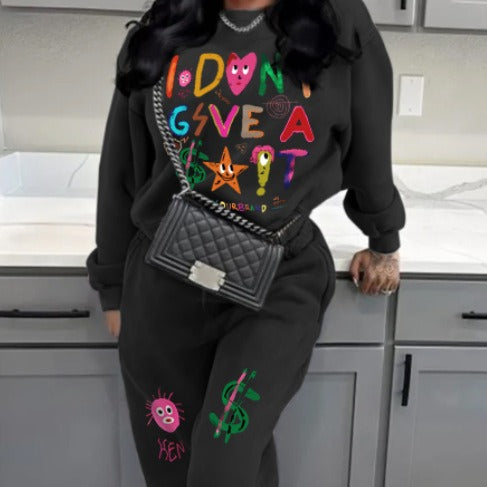 Casual sweatshirt set for women with creative graphic print for the fashion-conscious woman Amarae