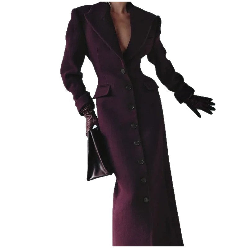 Women's Wool Coat with Elegant Fit and Decorative Button Details Amarae