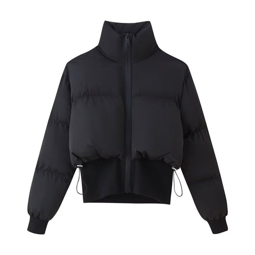 Quilted jacket for women with high collar and elastic finishes Amarae