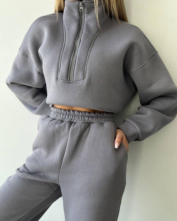 Women's casual sweatshirt jumpsuit and jogging pants with zipper Lune London