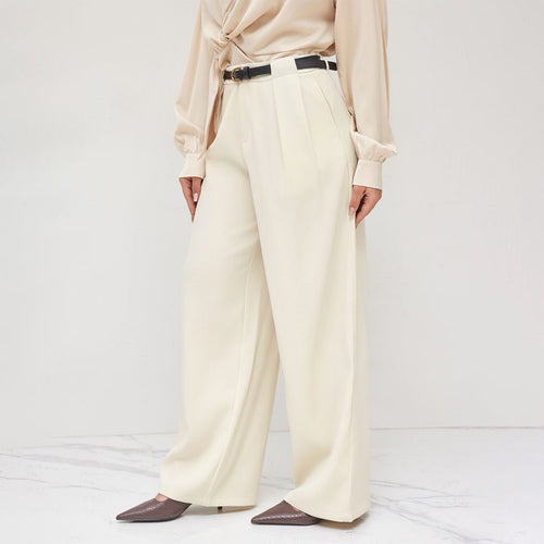 High-waisted palazzo pants for women with belt Amarae