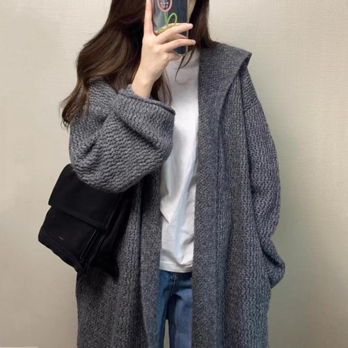 Ladies Thick Knit Open Cut Cardigan with Casual Chic Design