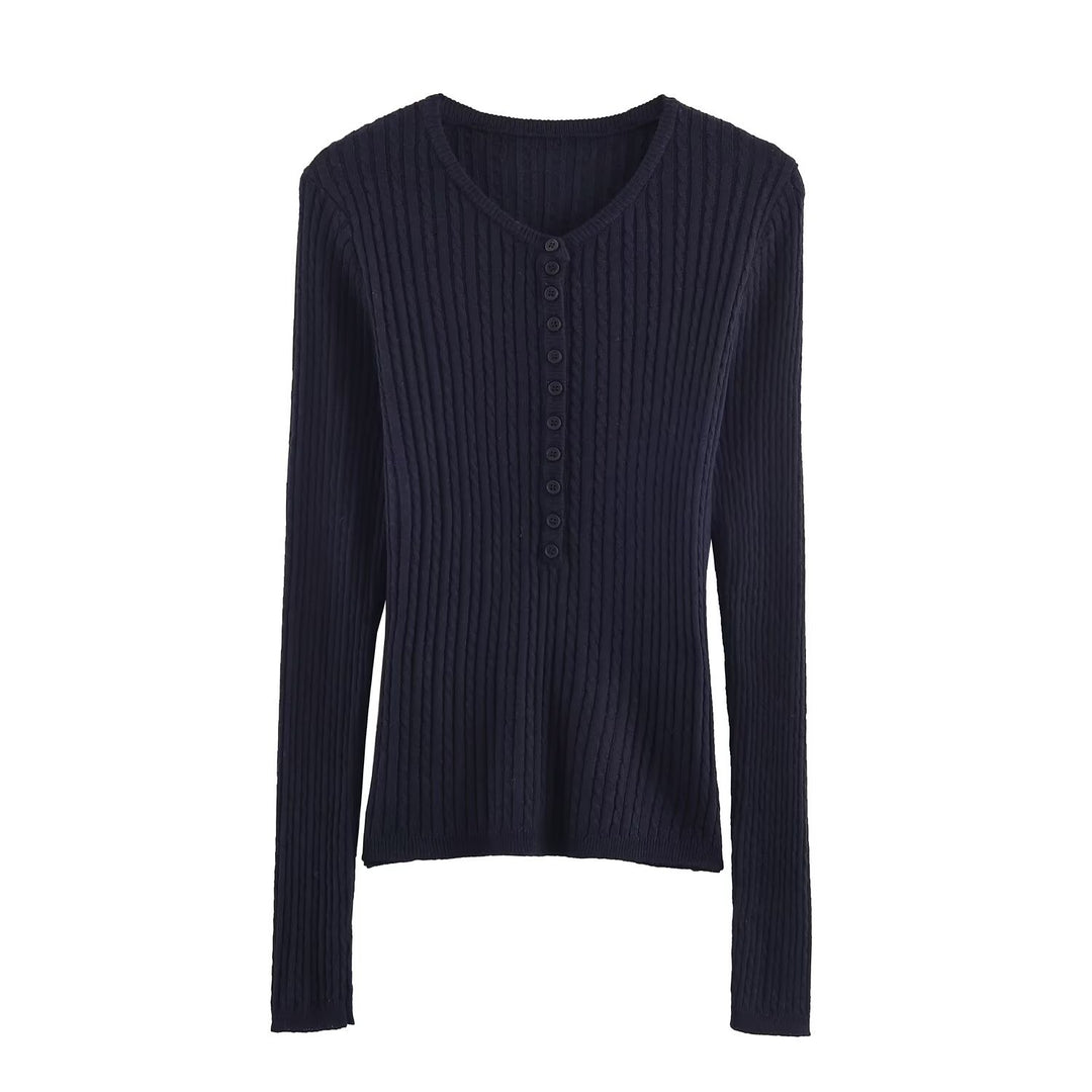 Long sleeve t-shirt for women with textured rib pattern Lune London