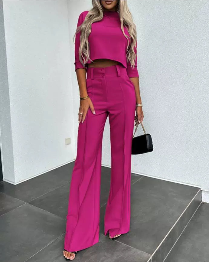 Ensemble élégant pour femmes avec pantalons larges et coupe cintrée Chic & Stil