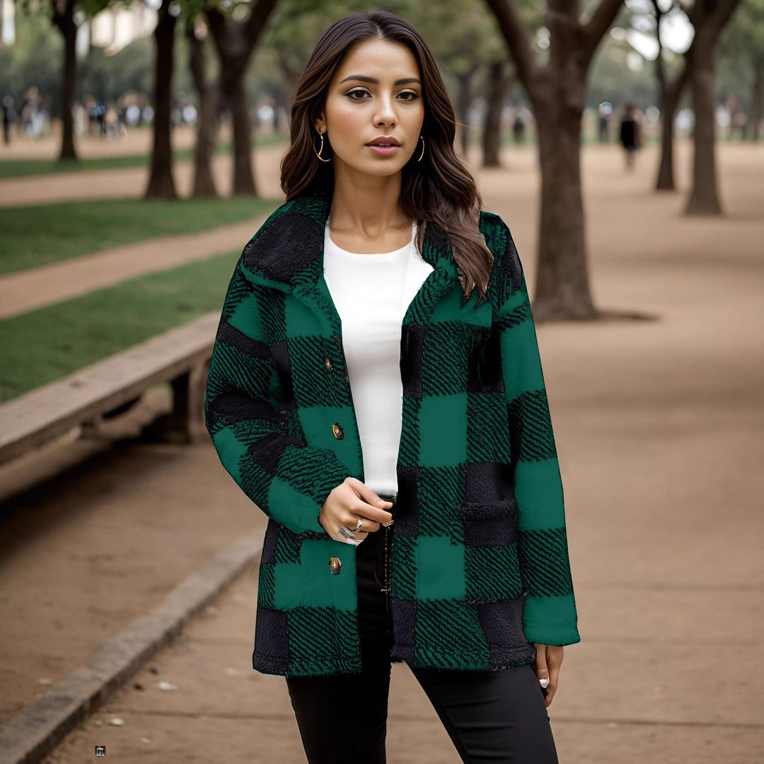 Ladies Fleece Jacket with Pattern and Practical Pockets and Trendy Cut Lune London