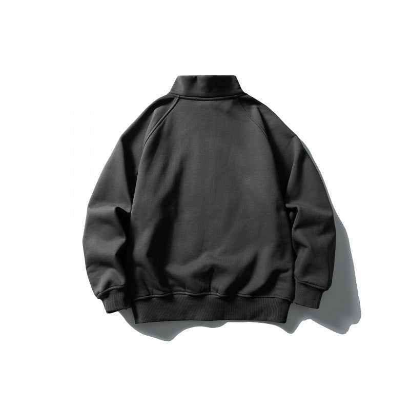 Unisex Boxy-Oversize-Zip Jacket with Stand-Up Collar, Raglan Sleeves, and Side Pockets Amarae