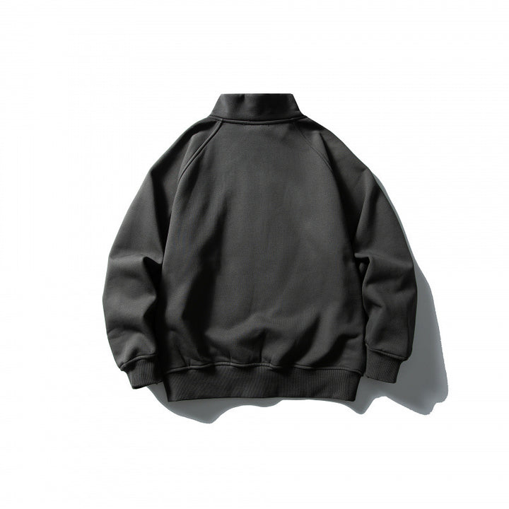 Unisex Boxy-Oversize-Zip Jacket with Stand-Up Collar, Raglan Sleeves, and Side Pockets Amarae