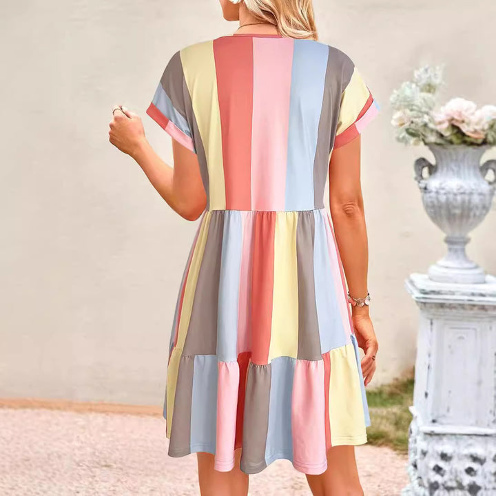 Lune London flared dress with ruffles for ladies