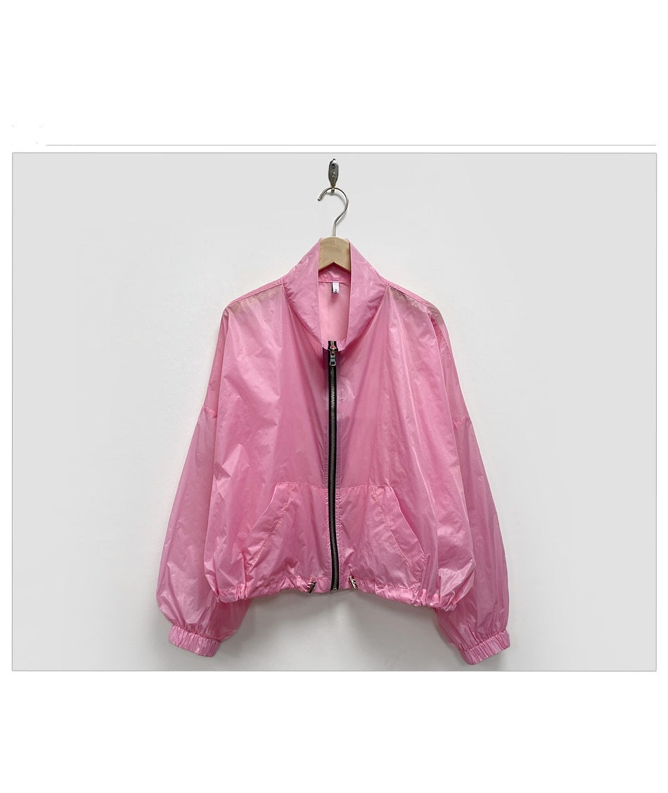 Ladies transparent windbreaker with zipper Chic & Stil