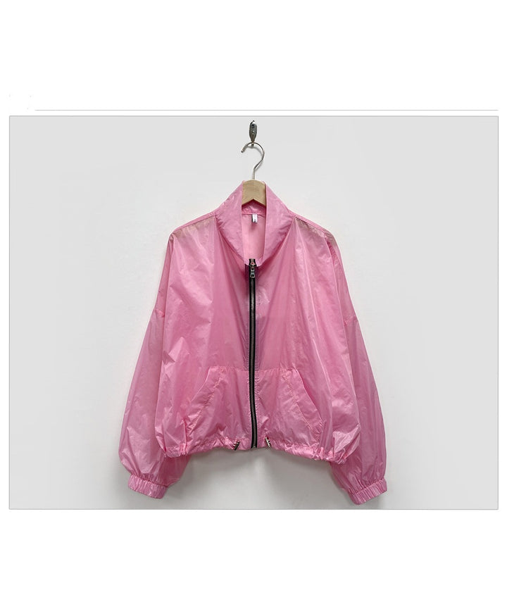 Ladies transparent windbreaker with zipper Chic & Stil