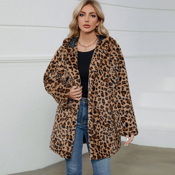 Ladies futuristic leopard fur jacket Lune London