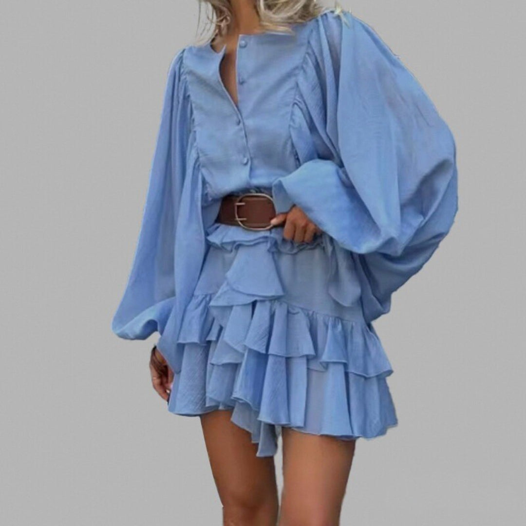 Robe à volants ludique pour femmes avec manches volumineuses Chic & Stil