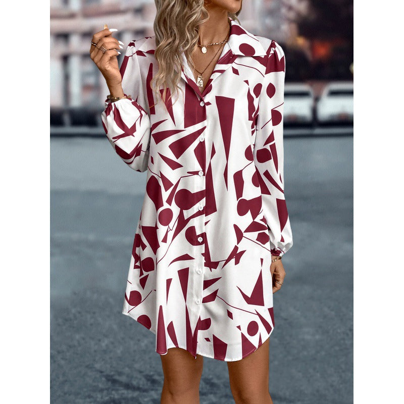Lune London Abstract Print Shirt Dress for Women