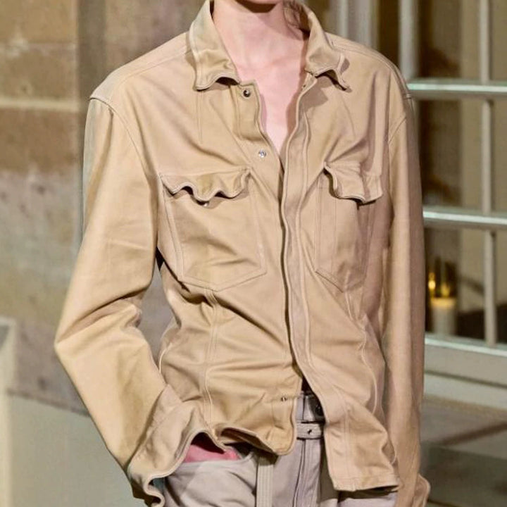 Women’s Utility Shirt Jacket with Patch Pockets and Relaxed Fit Amarae