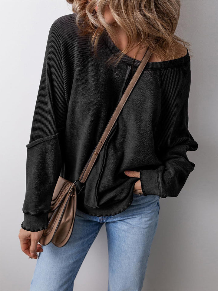 Pull femme décontracté avec décolleté large Lune London