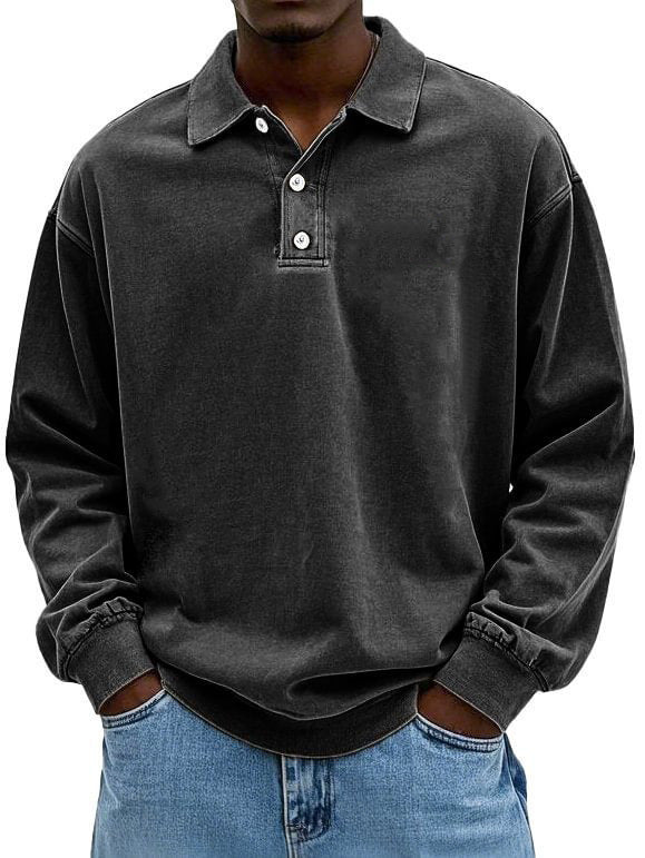 Men's polo t-shirt with button placket and relaxed fit Lune London