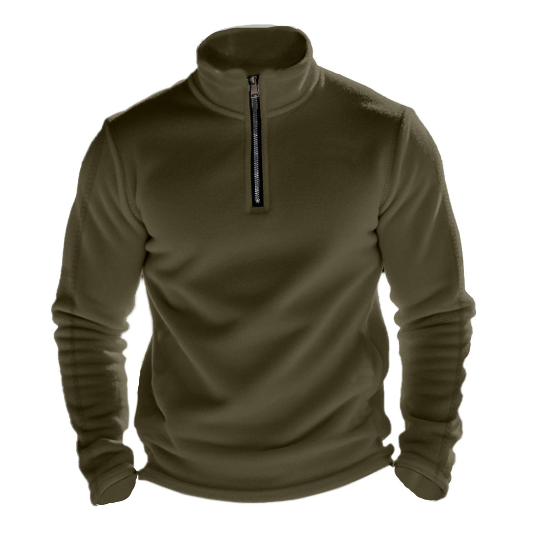 Fleece sweater for men with practical zip Lune London