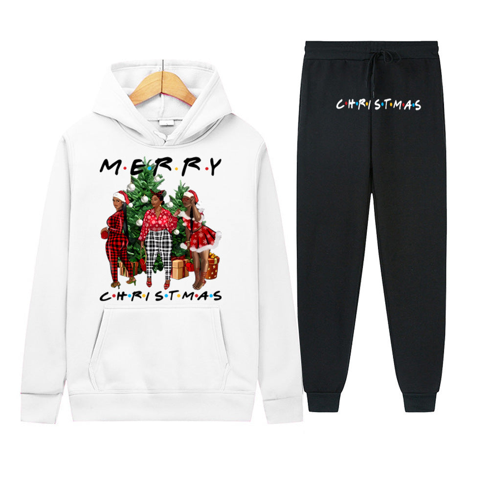 Women's Christmas hoodie and joggers set with festive graphic design Lune London