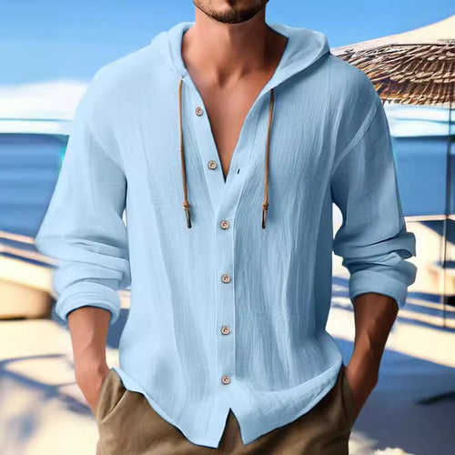Casual shirt for men with hood and button placket Amarae
