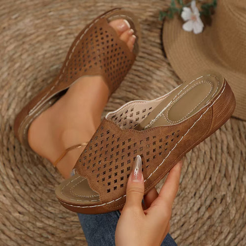 Perforated strap comfort sandals for women Amarae