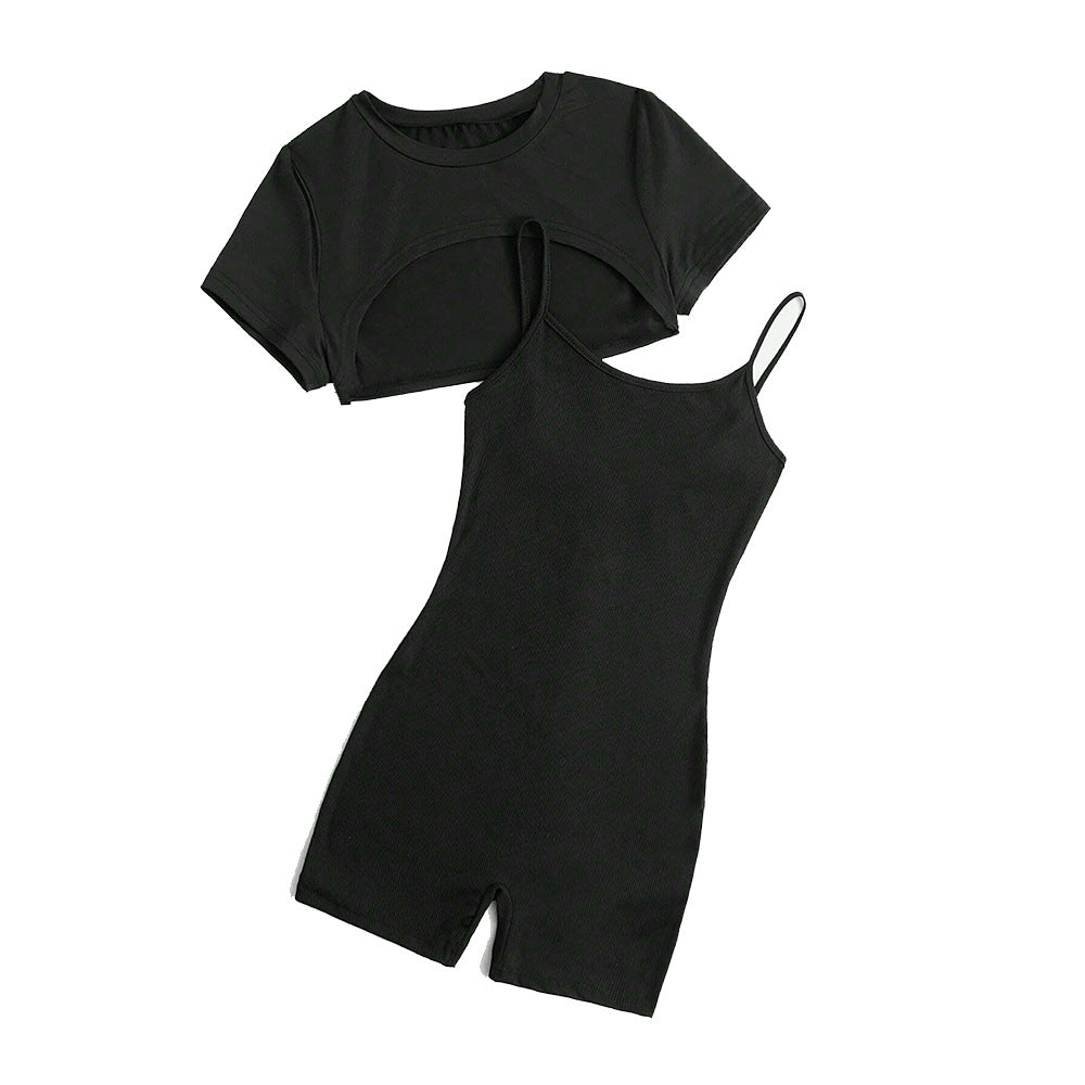 Ensemble de combinaison pour femme à top court et shorts Chic & Stil