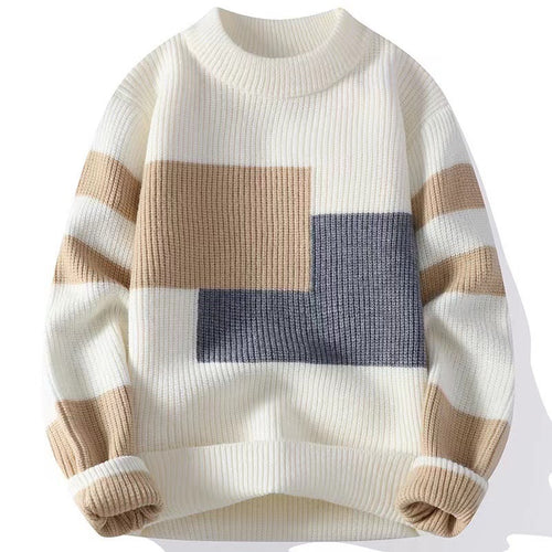 Knitted geometric pattern sweater for women Amarae